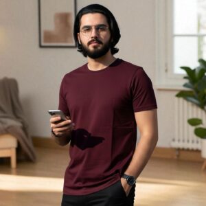 Export Quality 100% Cotton Crew Neck Solid T-shirt
