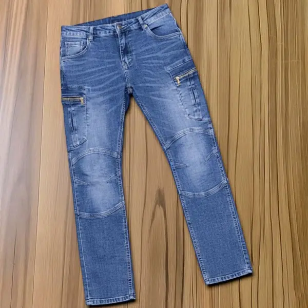 Stylish & Premium 6 Pocket Denim Cargo Pant (Blue)